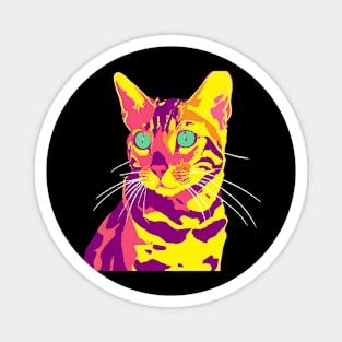 Cat Bengal Pop Art - Cat Lover Gift Magnet